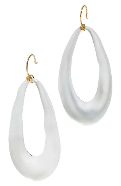 Alexis Bittar Lucite Link Wire Earrings In Silver