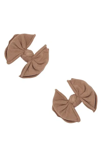 Baby Bling Kids' 2-pack Baby Fab Bow Clips In Oak