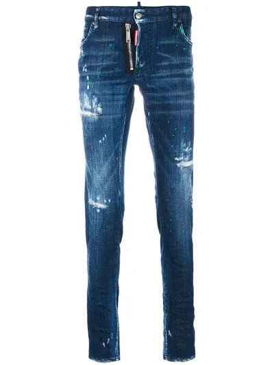 Dsquared2 Distressed Tidy Biker Jeans In Blue