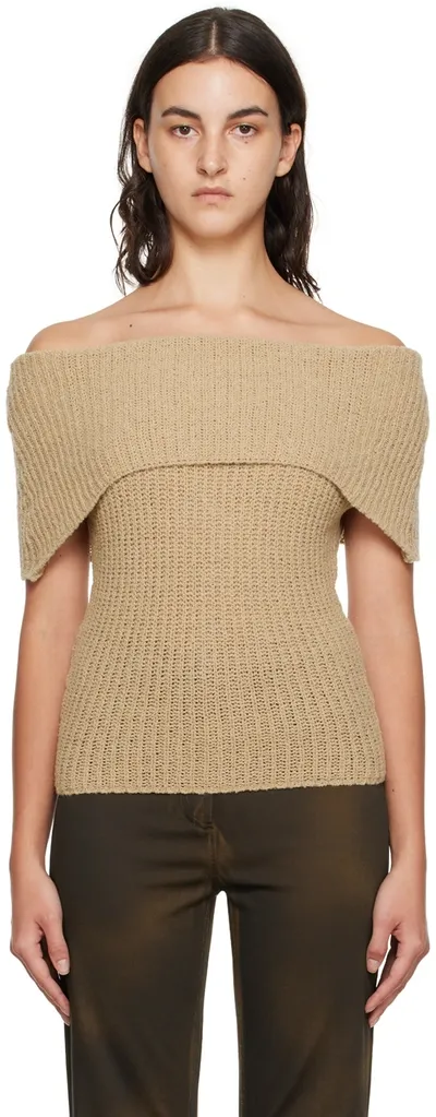 Gimaguas Beige Fuzzy Sweater