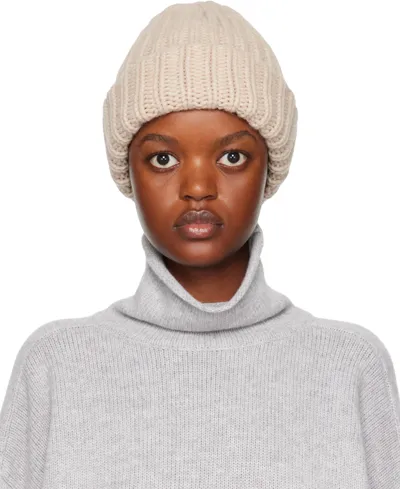 Baserange Beige Brushed Beanie In Sur Sand