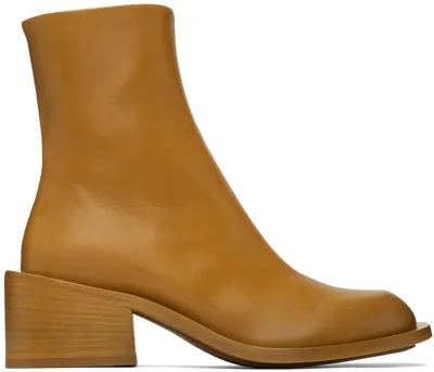 Marsèll 60mm Block-heel Leather Boots In Yellow