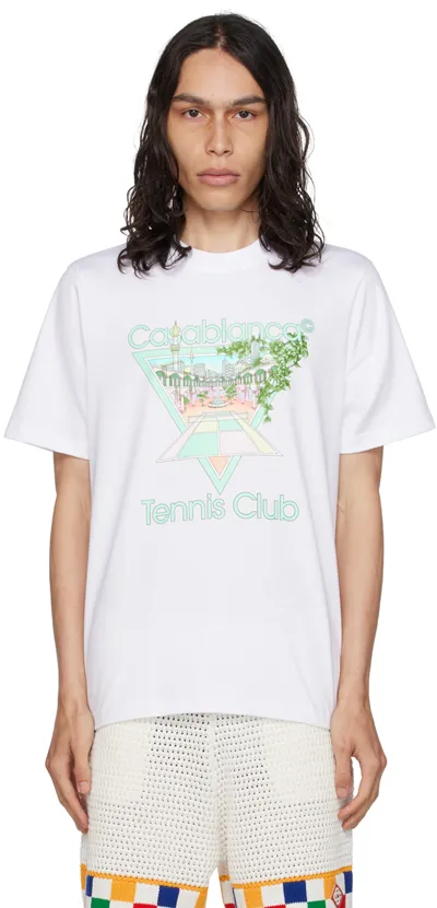 Miu Miu Tennis Club Organic Cotton T-shirt In White