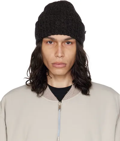 Etudes Studio Black Mouline Beanie In Black Dk Brown