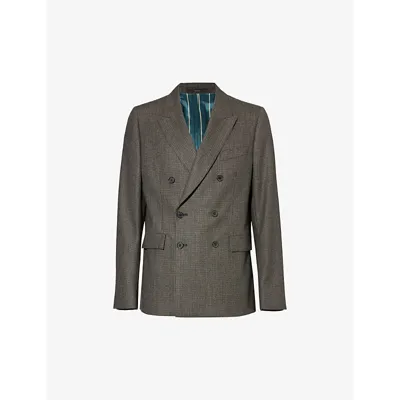 Paul Smith Wool Houndstooth Jacket In Blacks