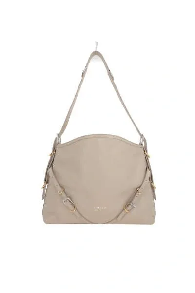 Givenchy Voyou Logo Detailed Medium Shoulder Bag In Beige