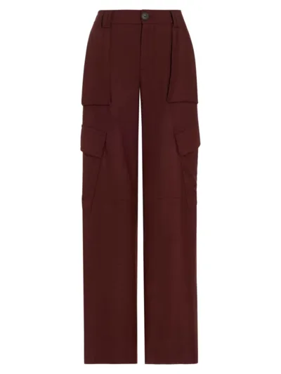 Vince Women's Wool-blend Cargo Pants In Dark Cinnamon Stick