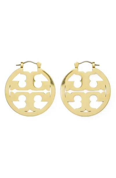 Tory Burch Miller Hoop Earring In Tory Gold