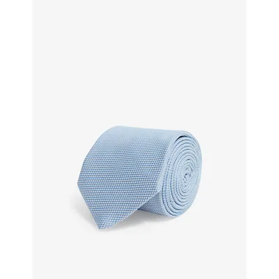 Reiss Soft Blue Textured Silk Blend Tie