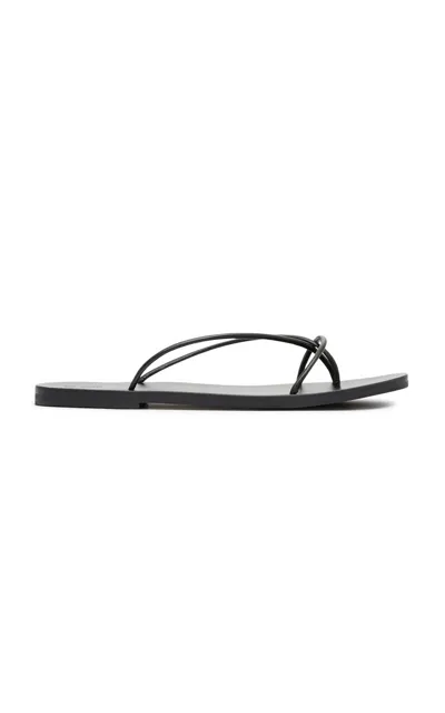 St Agni Rouleau Leather Flats In Black