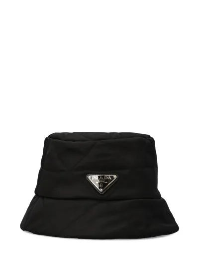 Prada Quilted Bucket Hat In Black