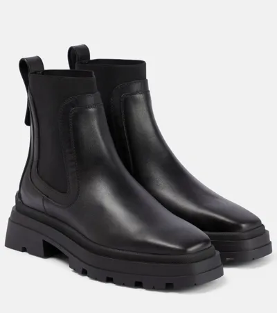 Jimmy Choo Veronique Leather Chelsea Boots In Black