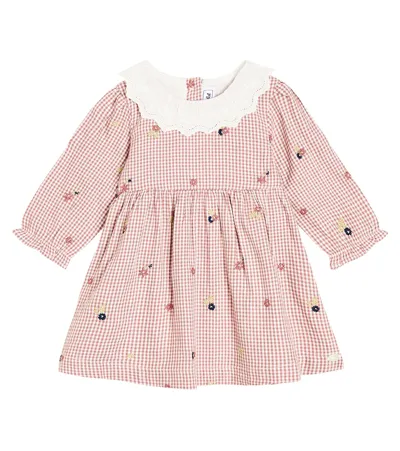 Tartine Et Chocolat Baby Lace-trimmed Gingham Dress In Pink