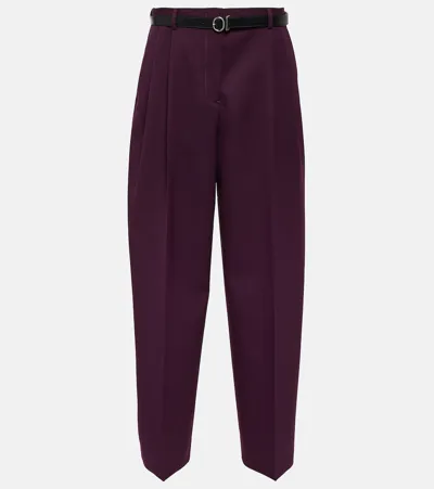 Jil Sander High-rise Wool Straight Pants In Red