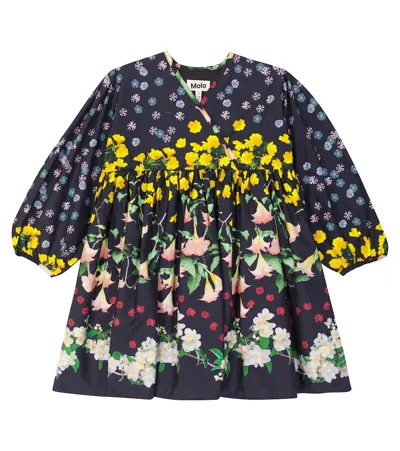 Molo Kids' Girl's Cassida Floral-print Dress In Flower Rain