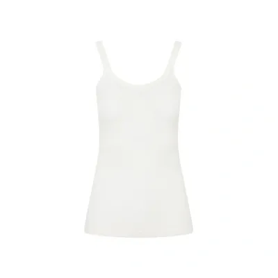 Bottega Veneta Underpinning Light Cotton Rib Top In White