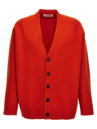 Jil Sander Wool Cardigan In Orange