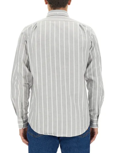 Msgm Shirt With Logo In Grey