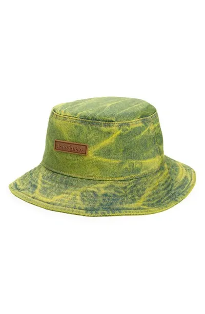 Acne Studios Acid-wash Denim Bucket Hat In Blue