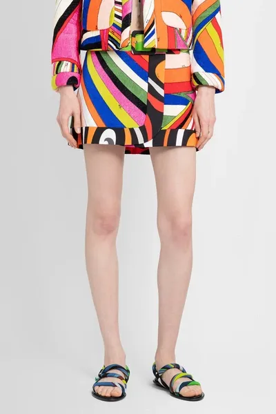 Pucci Iride Belted Printed Cotton And Terry Mini Wrap Skirt In Multicolor