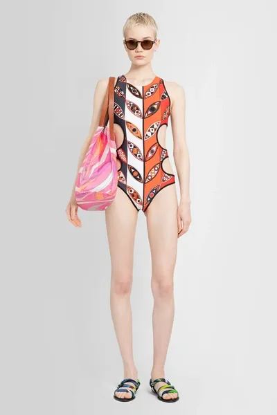 Pucci Girandole Cutout Lycra Onepiece Swimsuit In Multicolor