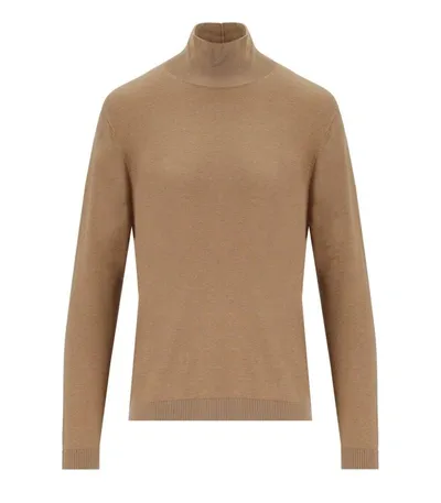 Weekend Max Mara Kiku Camel Turtleneck Jumper In Beige