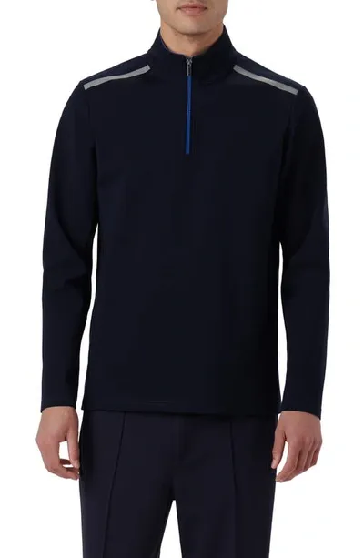 Bugatchi Quarter Zip Pullover In Navy