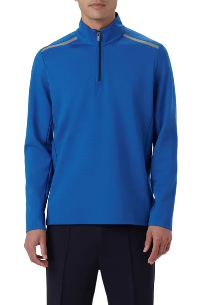 Bugatchi Quarter Zip Pullover In Classic-blue