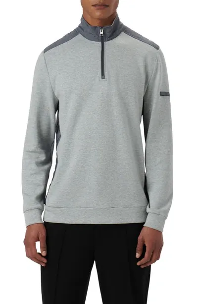 Bugatchi Quarter Zip Pullover In Cement