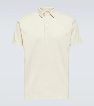 Les Tien Cotton Piqué Polo Top In White