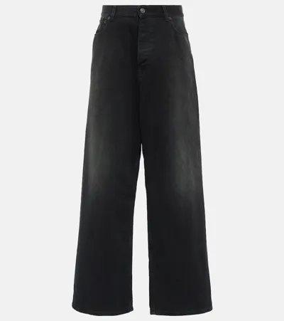 Balenciaga High-rise Wide-leg Jeans In Black