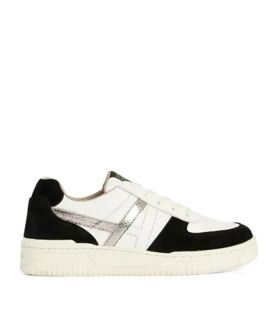 Allsaints Suede Vix Sneakers In White/black