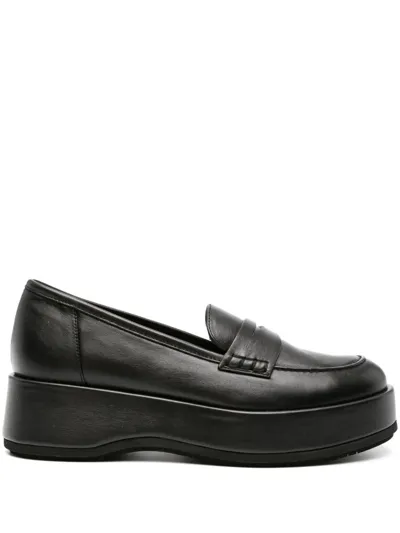 Paloma Barceló Slip-on Leather Loafers In Black