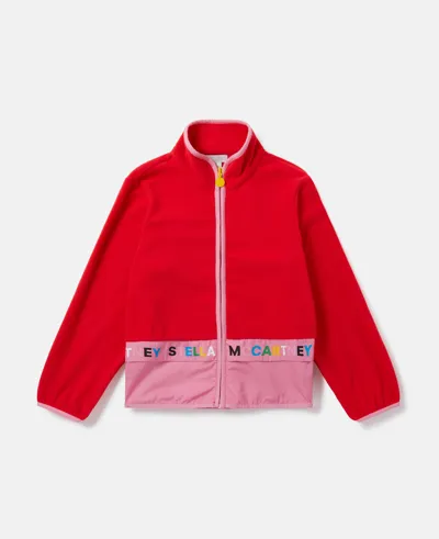 Stella Mccartney Logo Tape Zip Jacket In Red