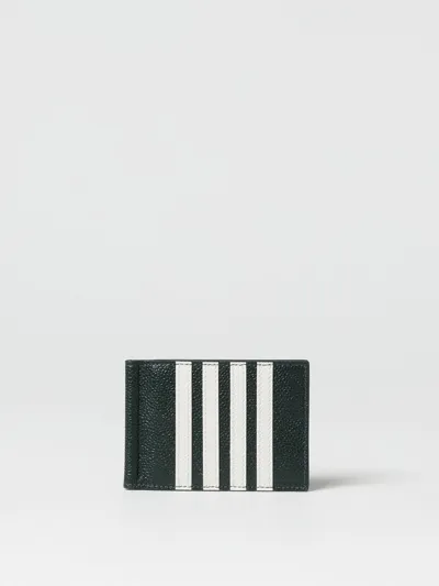 Thom Browne 4 Bar Stripe Leather Wallet In Green