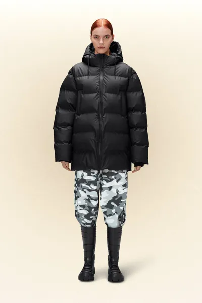 Rains Alta Puffer Parka In 01 Black