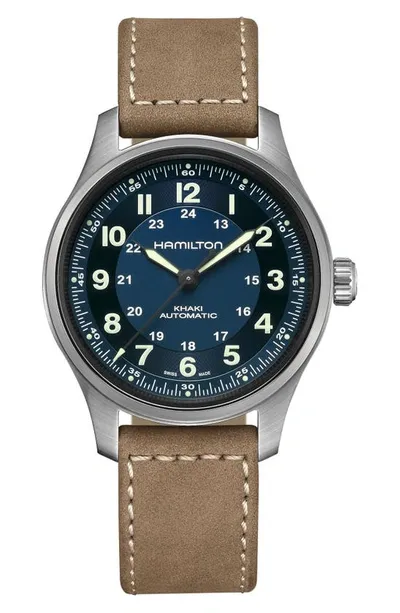 Hamilton Khaki Field Titanium Auto In Blue