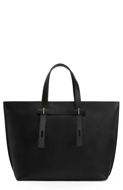 Furla Large Giove Leather Tote In Black