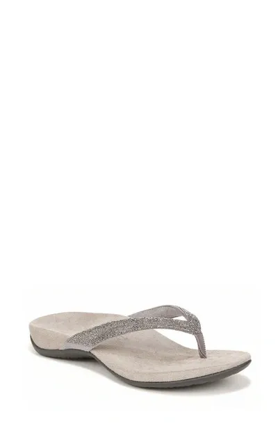 Vionic Dillon Shine Flip Flop In Silver