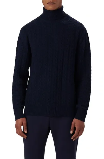 Bugatchi Cabled Turtleneck In Navy