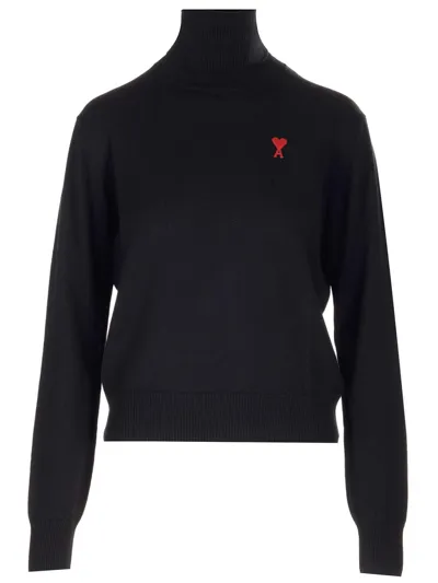 Ami Alexandre Mattiussi Turtleneck Sweater In Black