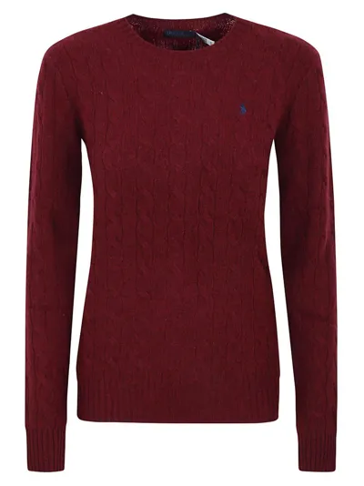 Polo Ralph Lauren Polo Pony Cable-knit Jumper In Red