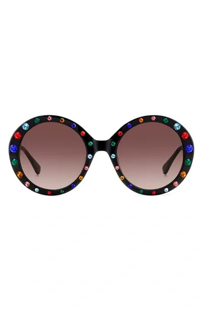 Kate Spade Zya 55mm Gradient Round Sunglasses In Bkmulticl