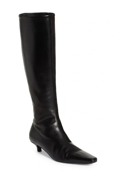 Totême 50mm The Slim Leather Tall Boots In Black