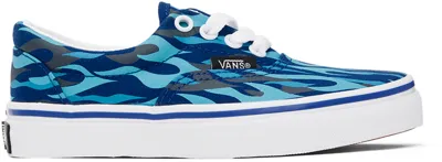 Vans Kids Blue Camo Flame Era Little Kids Sneakers In Blue/black