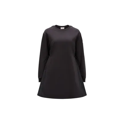 Moncler Collection Robe En Molleton De Coton In Black