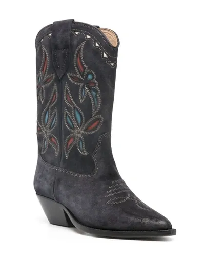 Isabel Marant Duerto Intarsia Boots In Faded Black