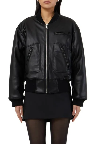 Apparis Chaz Faux Leather Coat In Noir