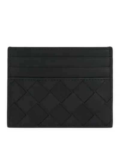 Bottega Veneta Card Holder In Intrecciato Vn In Black