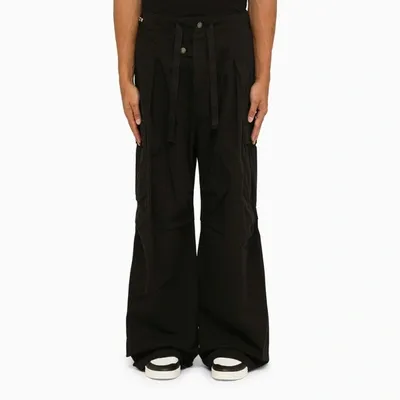 Darkpark Black Cotton Cargo Trousers